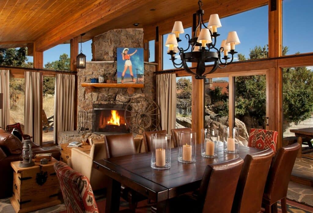 outdoor luxury ranch cabin at brush creek ranch