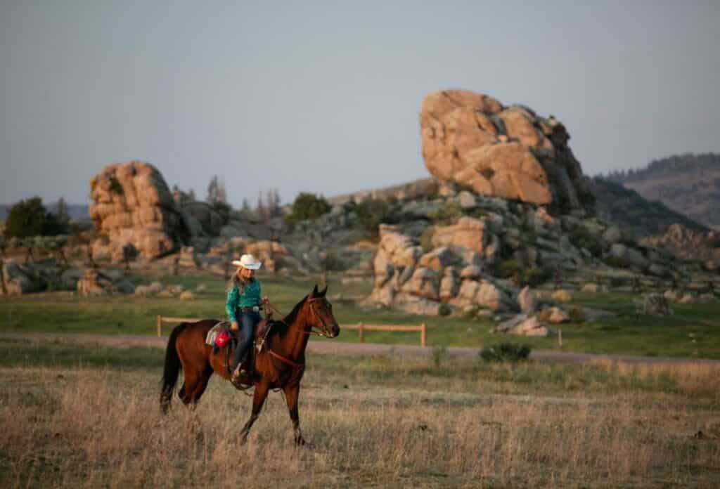 horseback riding at brush creek ranch